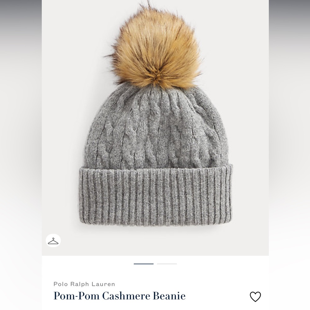 NWT Polo Ralph Lauren Pom Pom 100% Cashmere Beanie